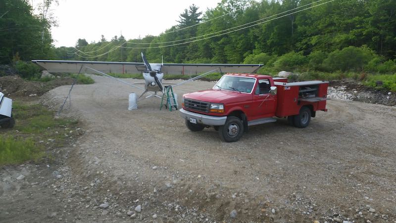 Our mobile service truck on a call servicing a small airplane.